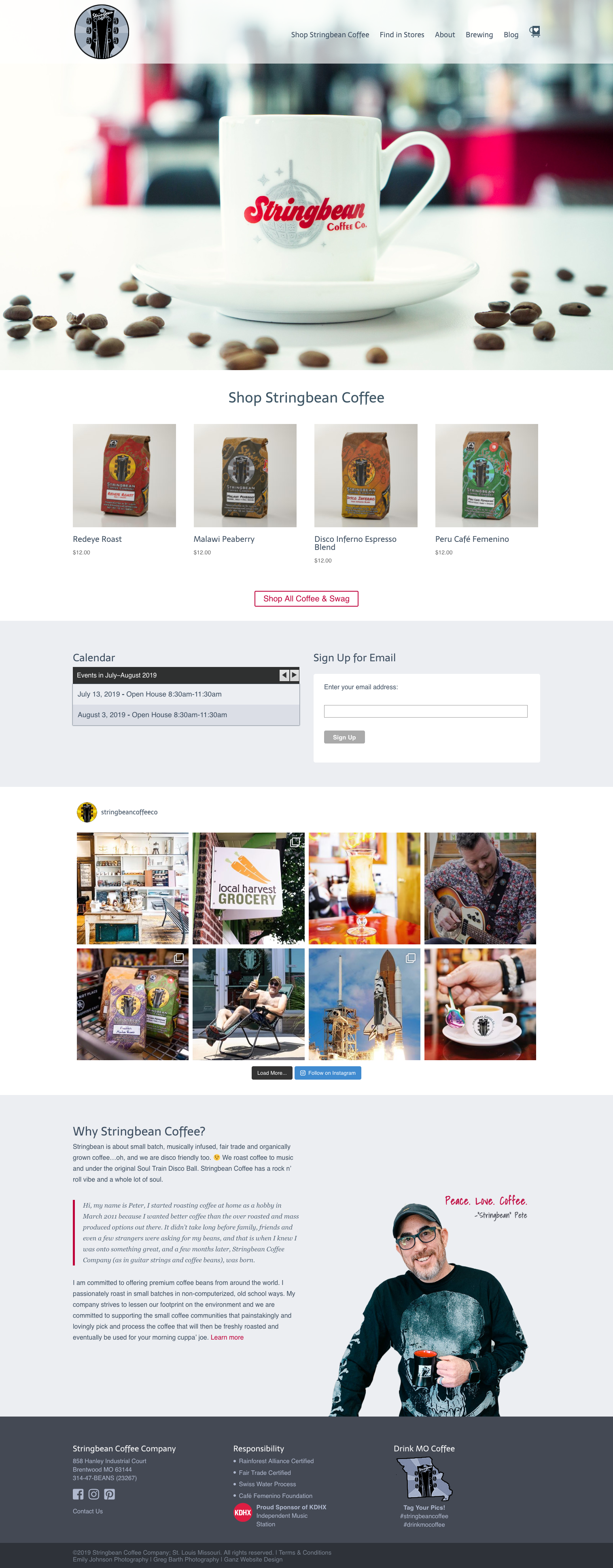 Stringbean Coffee Website