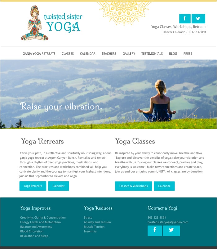 Twisted Sister Yoga Website